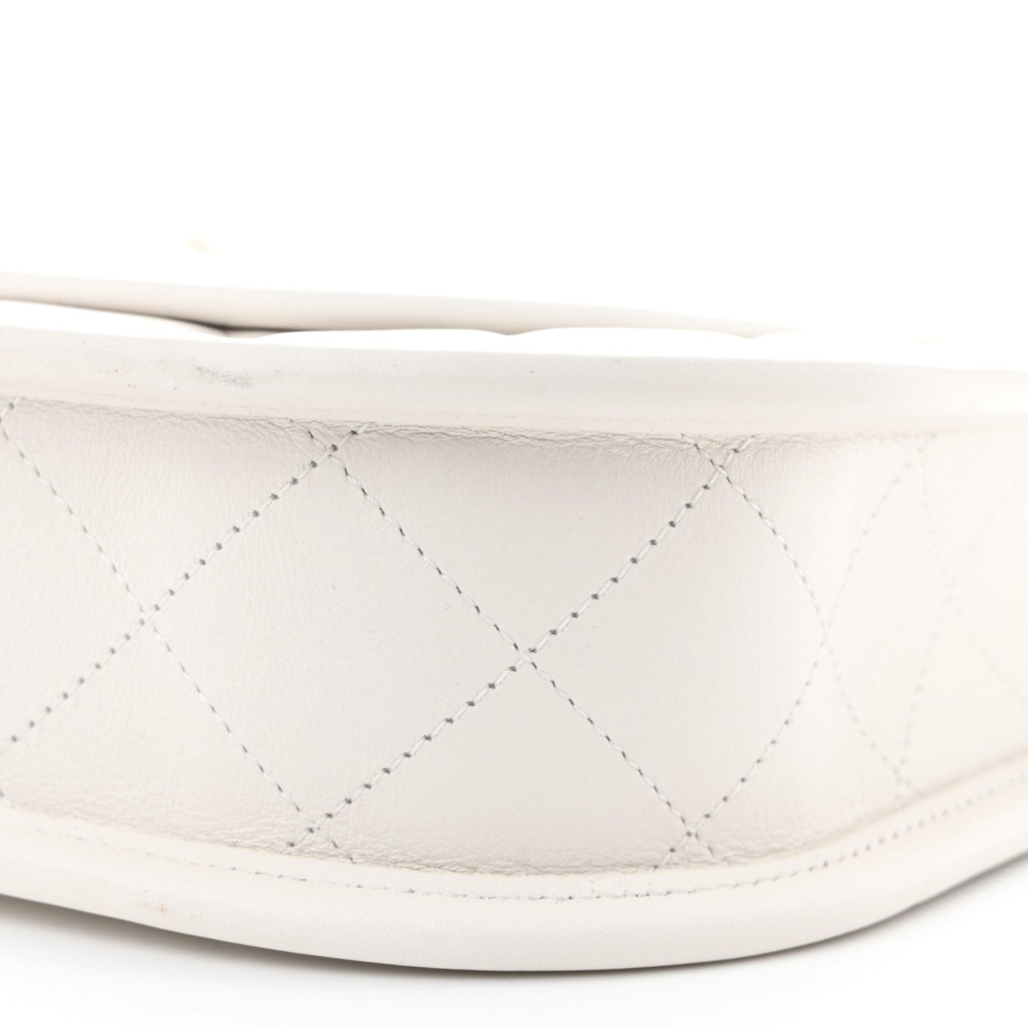 Calfskin Quilted Small Hobo White