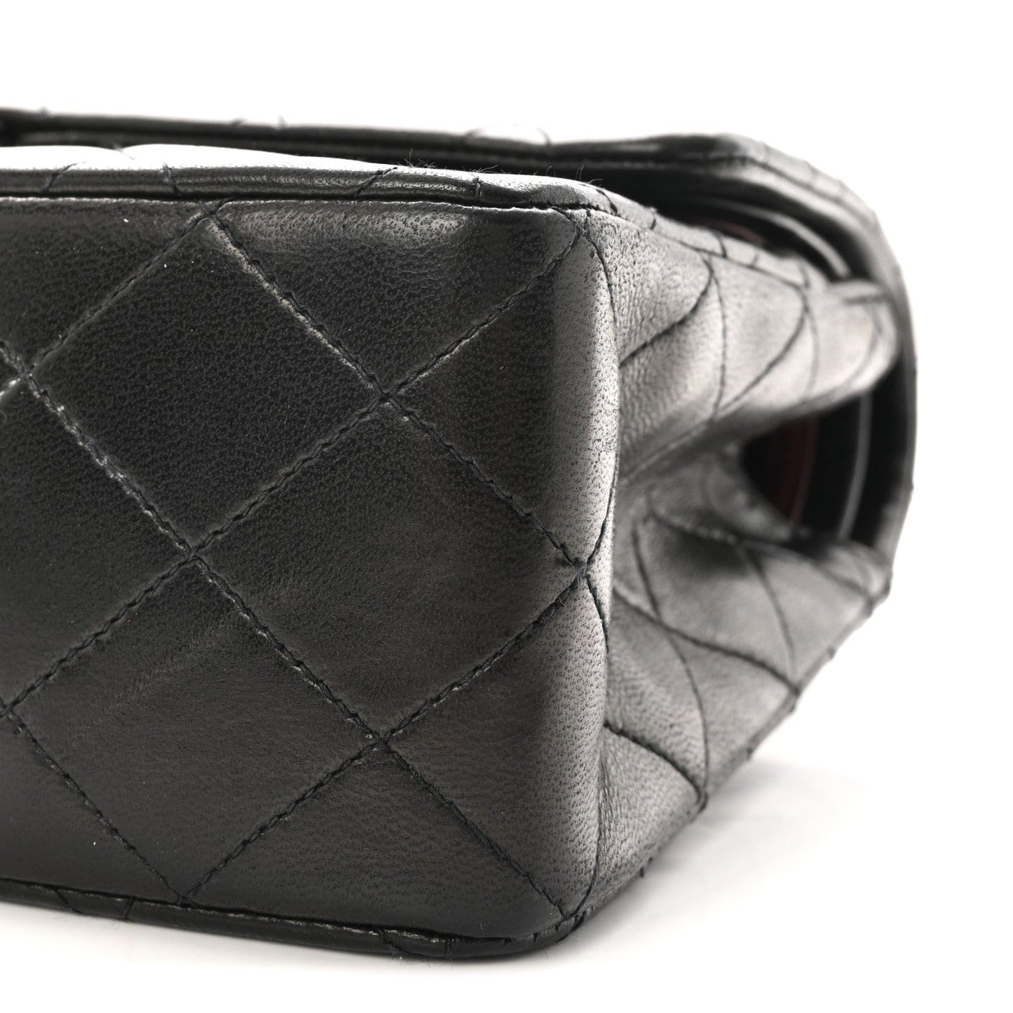 Lambskin Quilted Medium Double Flap Black