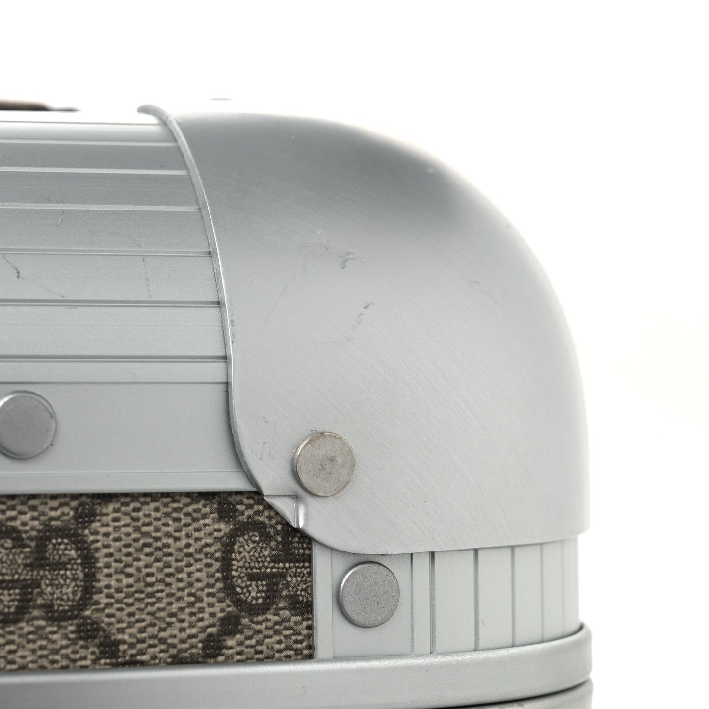 GG Supreme Monogram Aluminum Porter Beauty Case Silver