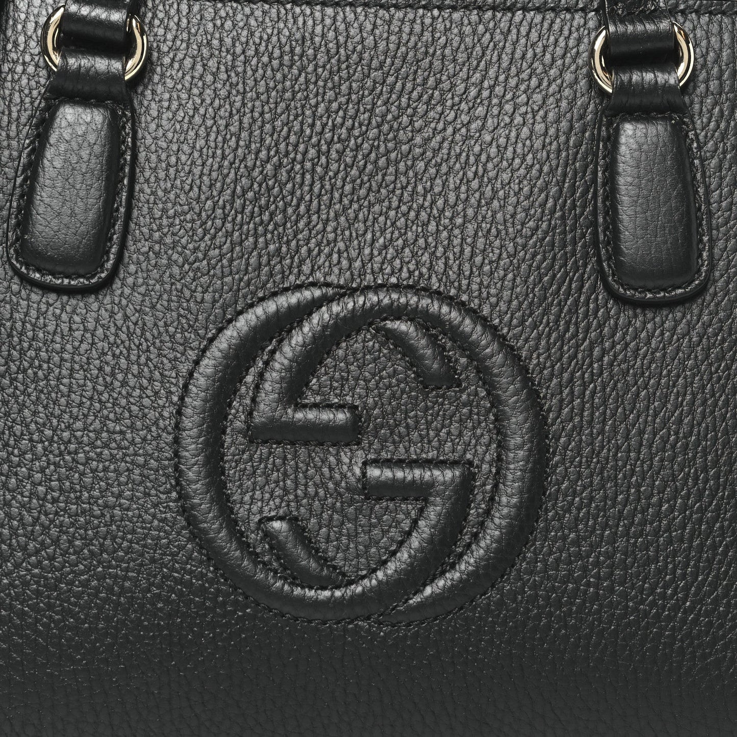 Dollar Calfskin Medium Soho Top Handle Satchel Black