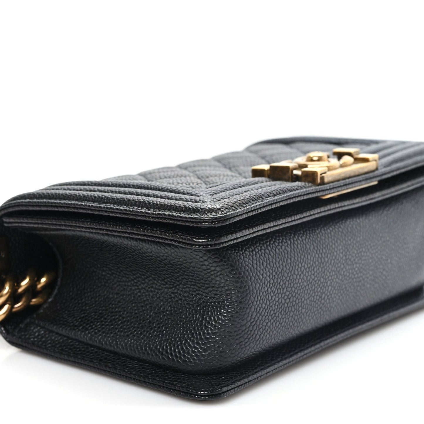 Caviar Quilted Small Boy Flap Black