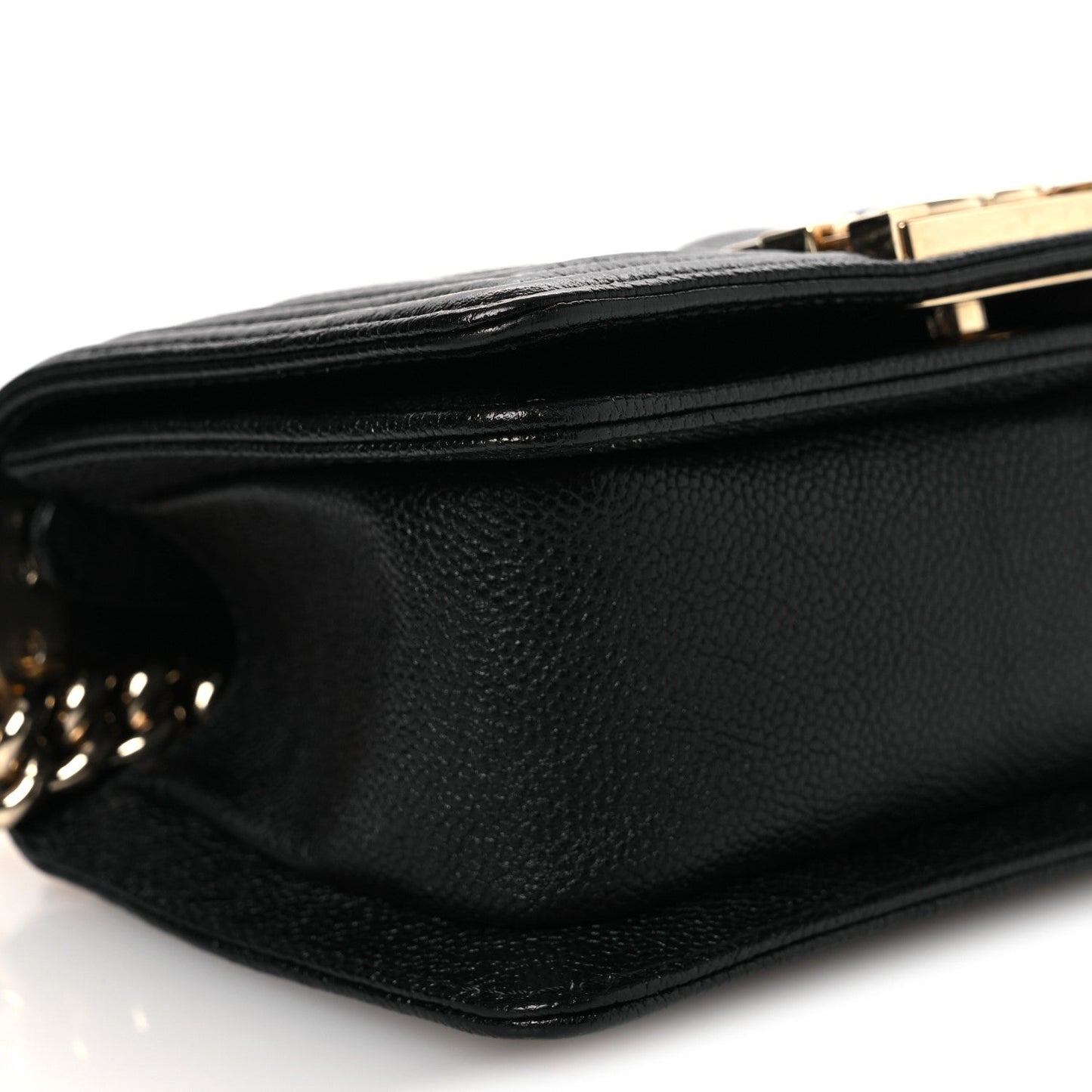Caviar Chevron Quilted Mini Boy Flap Black Black