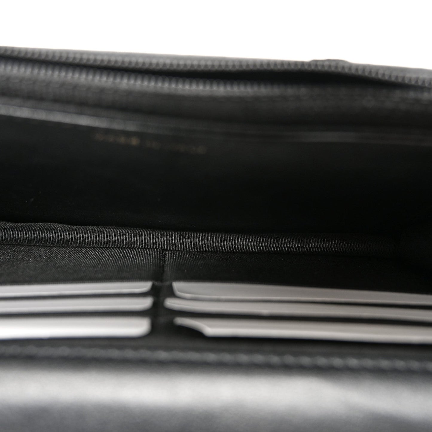 Calfskin Elaphe Double Chevron Mini Wallet On Chain WOC Black Black