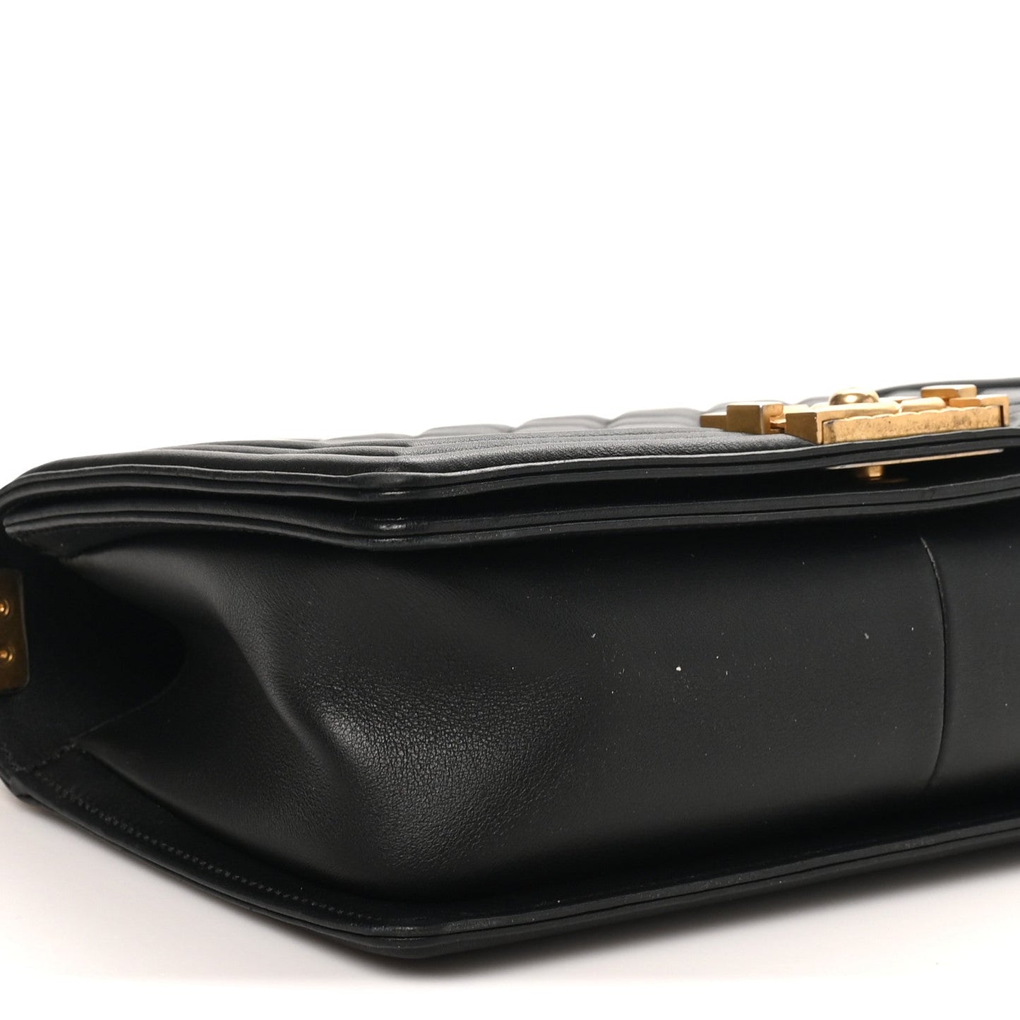 Calfskin Medium Boy Logo Top Handle Flap Black Black