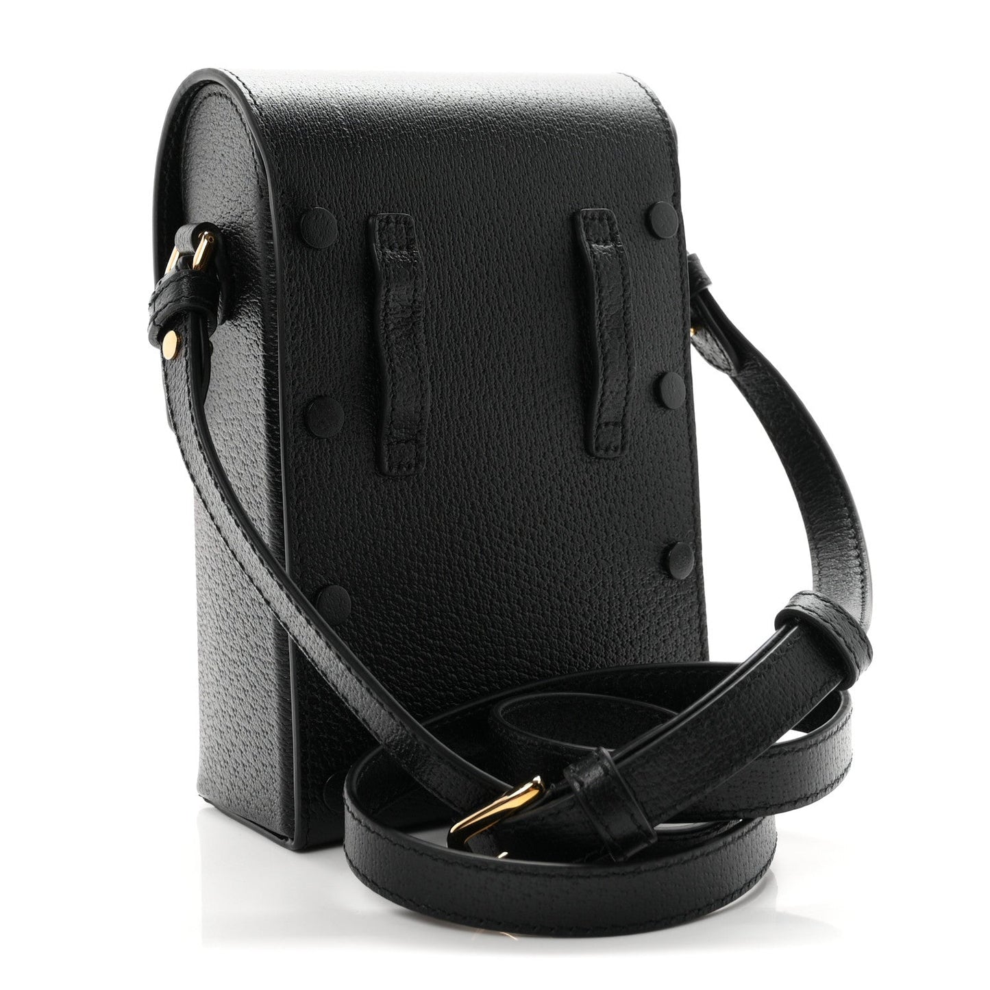 Dollar Calfskin Vertical Horsebit 1955 Crossbody Bag Black