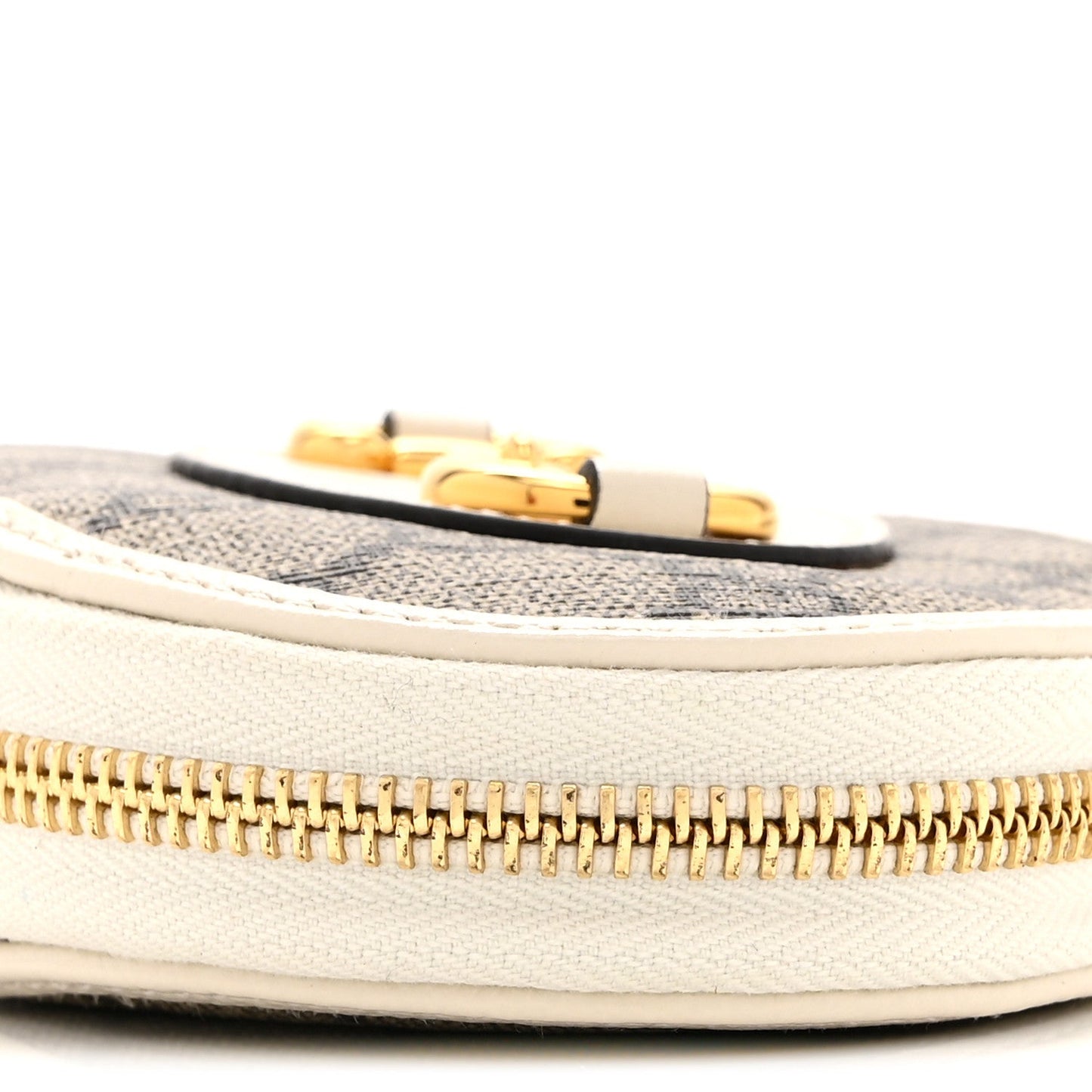 GG Supreme Monogram Azalea Calfskin Horsebit 1955 Coin Case Beige Mystic White