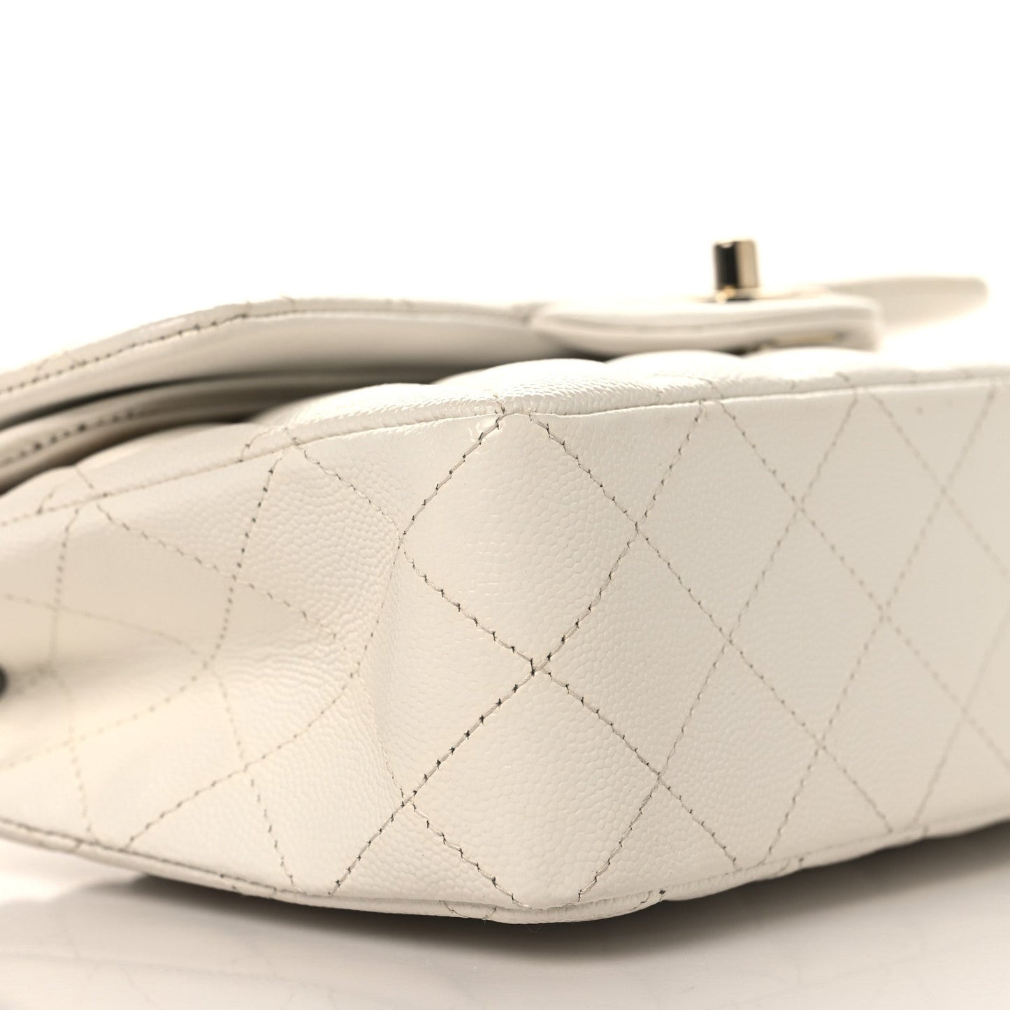 Caviar Quilted Small Double Flap White