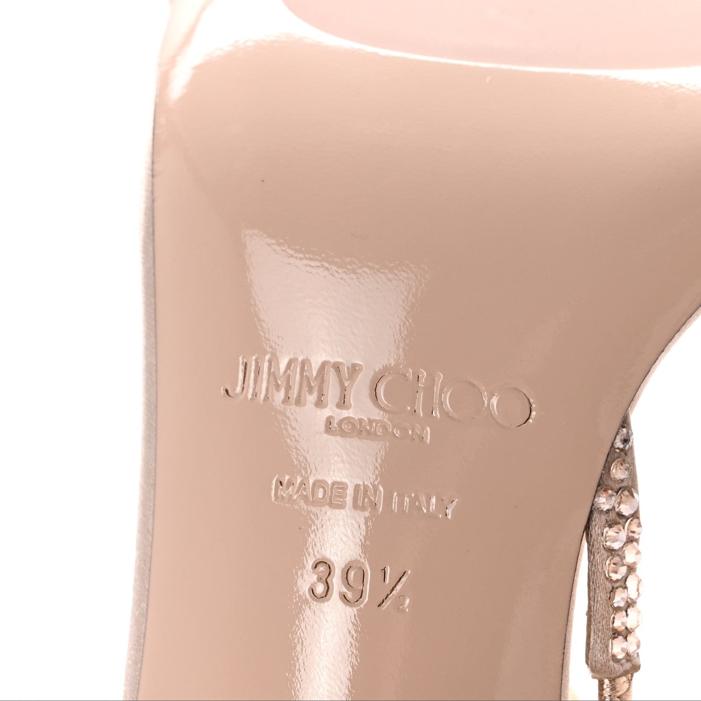 Satin Crystal Etana 80 Sandals 39.5 Macaron