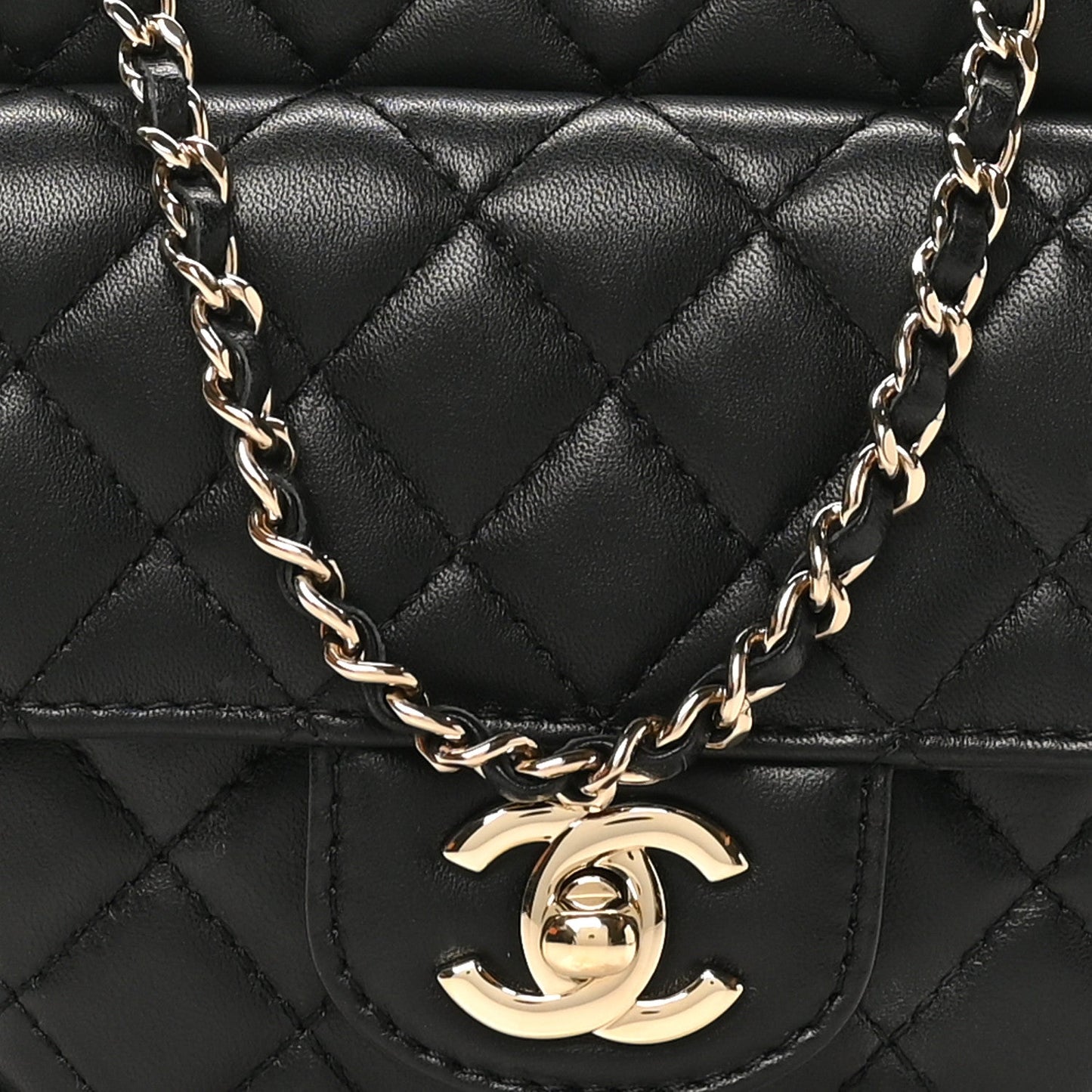 Lambskin Quilted CC In Love Heart Bag Black