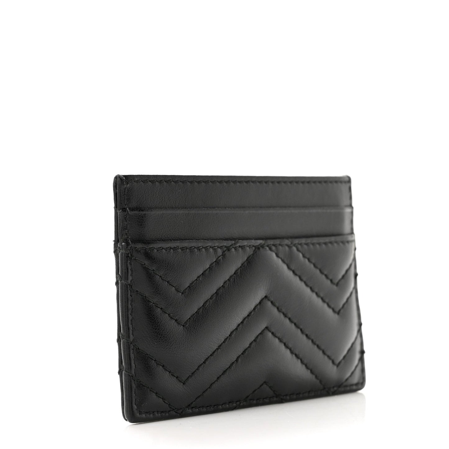 Calfskin Matelasse GG Marmont Card Holder Black