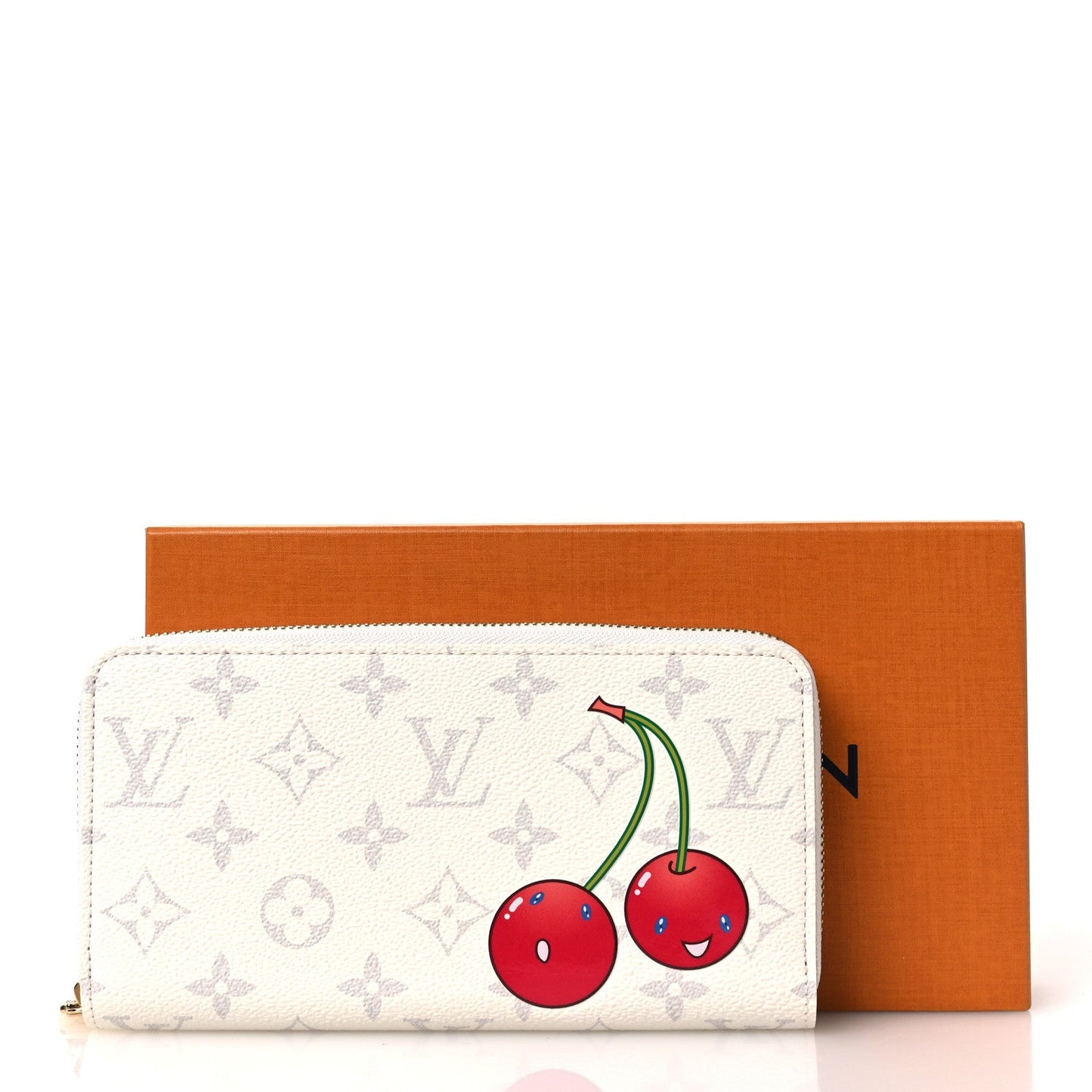 LV X TM Monogram Cerises Zippy Wallet White