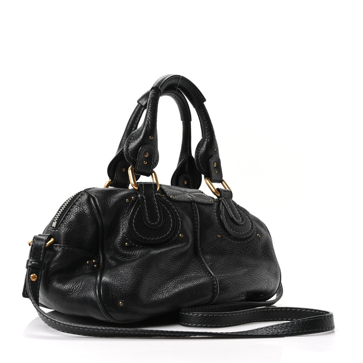 Calfskin Small Paddington Satchel Black