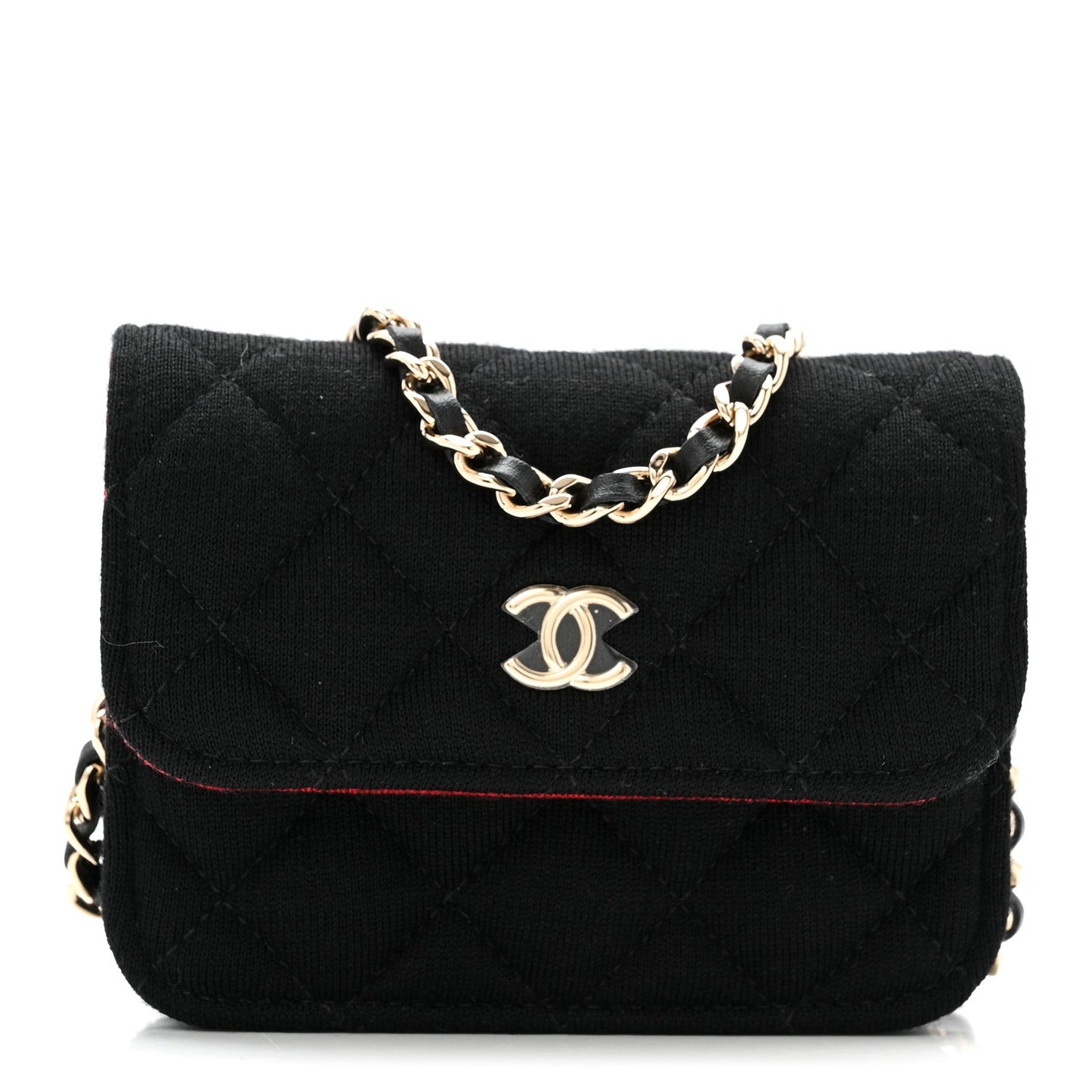 Jersey Quilted Micro Mini Flap Black