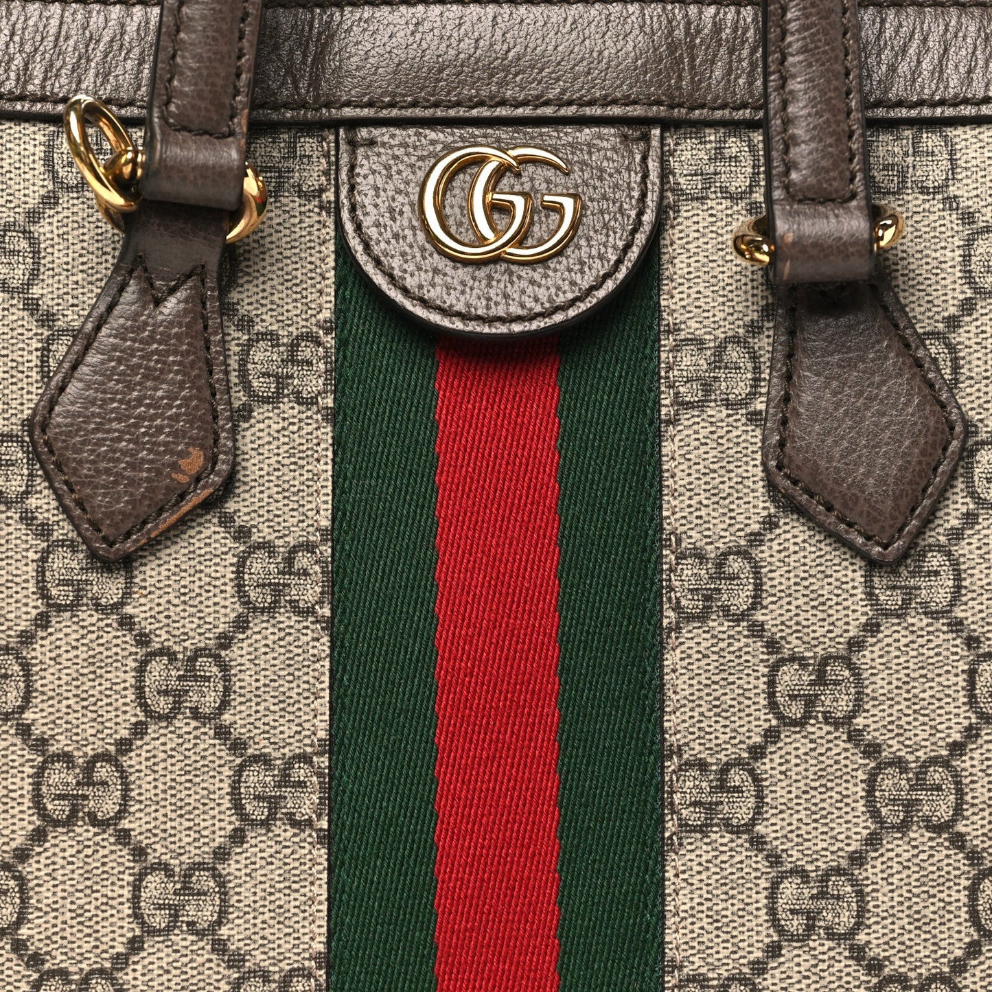 GG Supreme Monogram Small Ophidia Tote Bag Brown