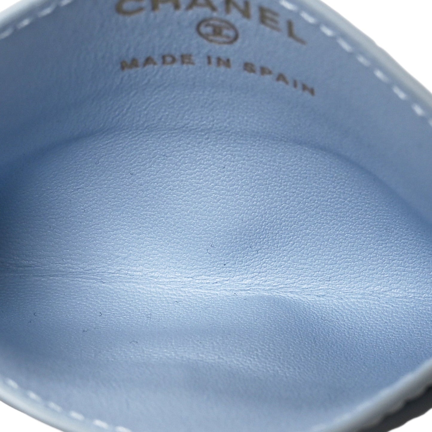 Calfskin Crocodile Embossed Crococo Card Holder Light Blue