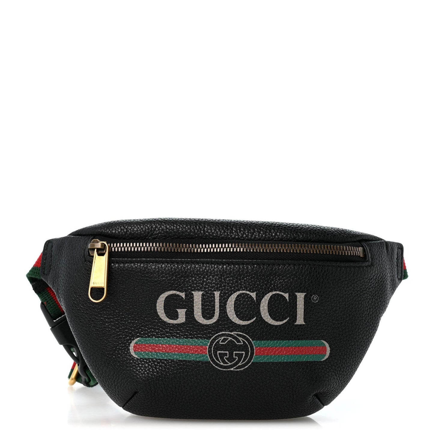 Grained Calfskin Small Logo Belt Bag Black