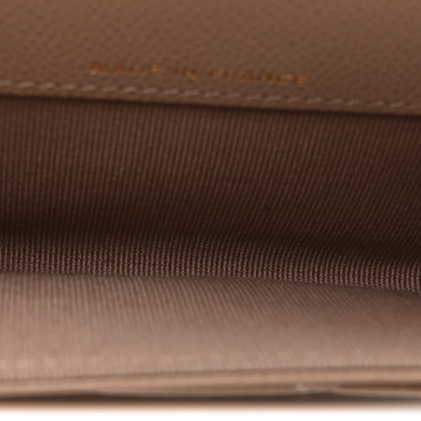 Caviar Quilted Flap Card Holder Wallet Dark Beige