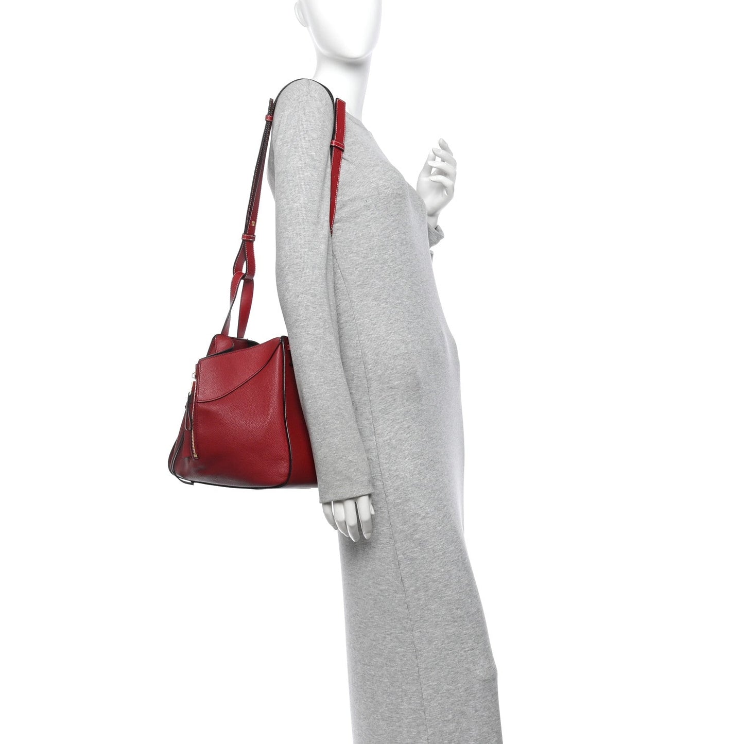 Grained Calfskin Small Hammock Shoulder Bag Raspberry