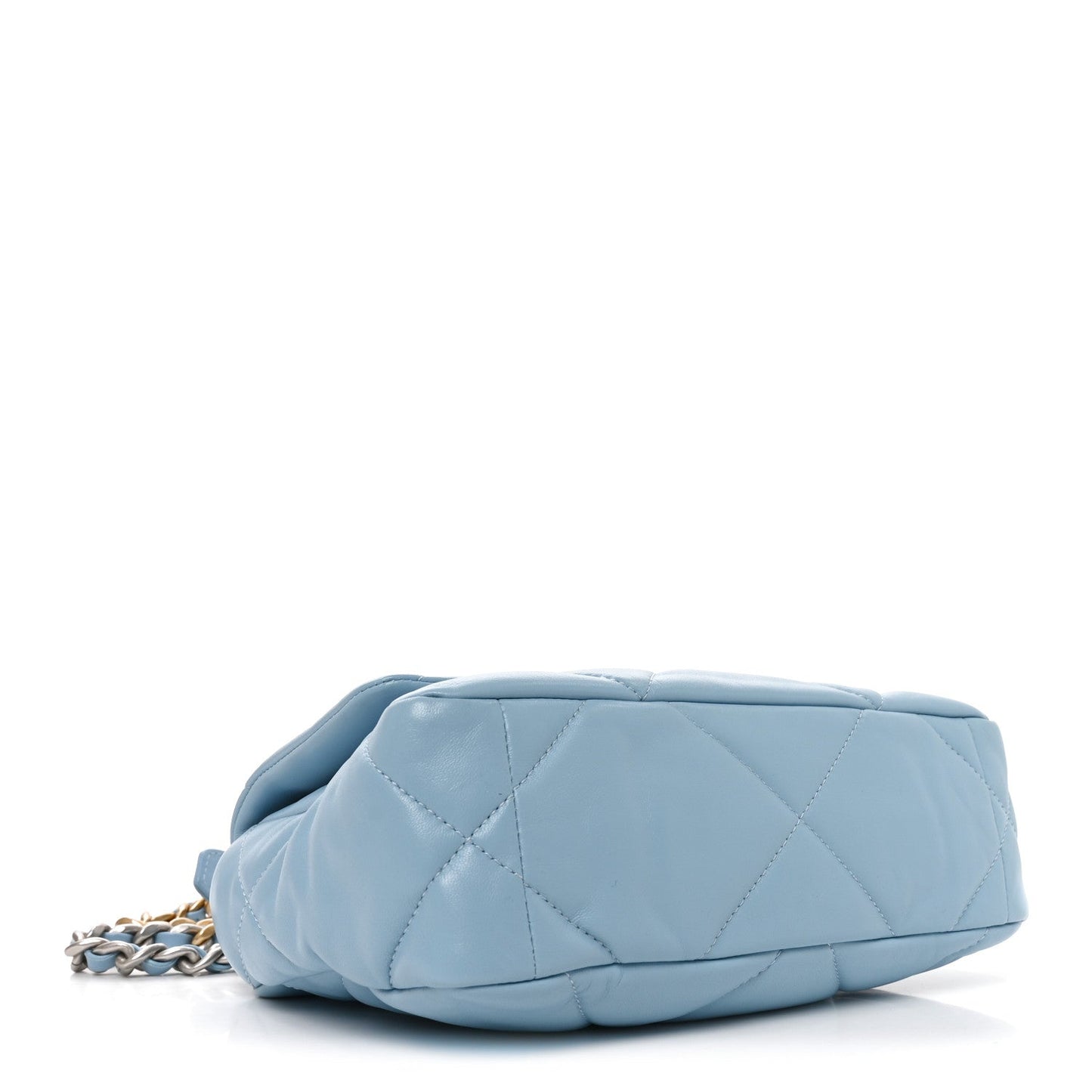 Lambskin Quilted Medium Chanel 19 Flap Light Blue Light Blue