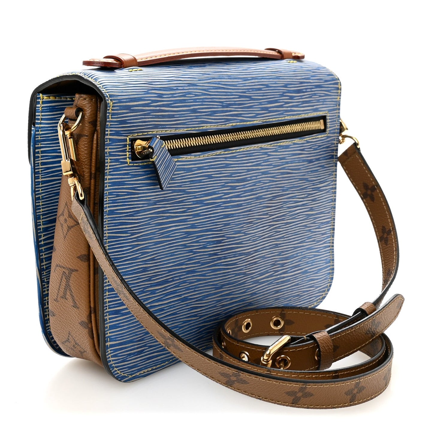 Epi Reverse Monogram Pochette Metis Denim Light