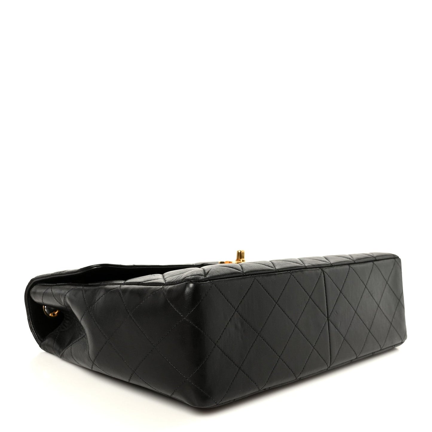 Lambskin Quilted Jumbo Single Flap Black