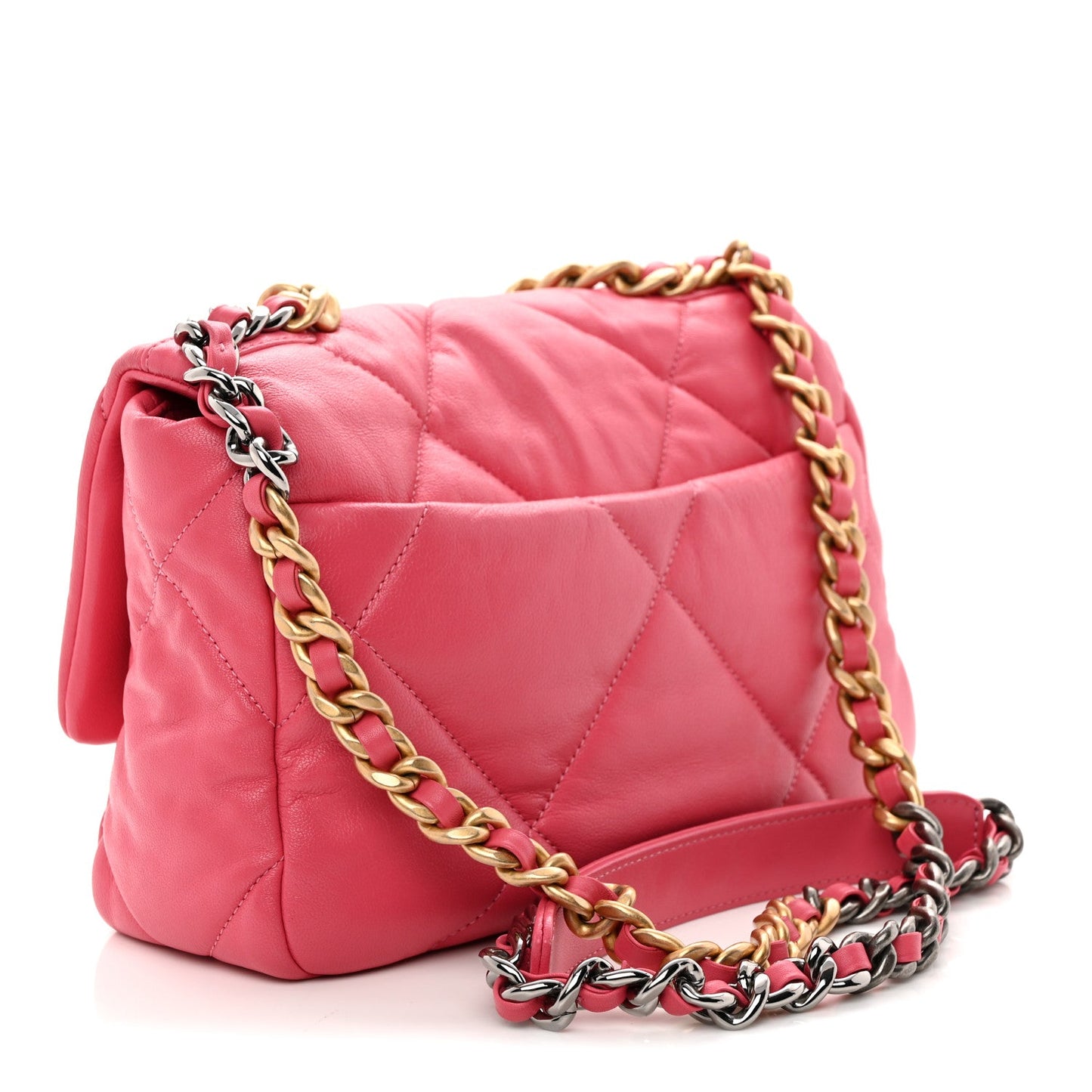 Lambskin Quilted Medium Chanel 19 Flap Light Pink