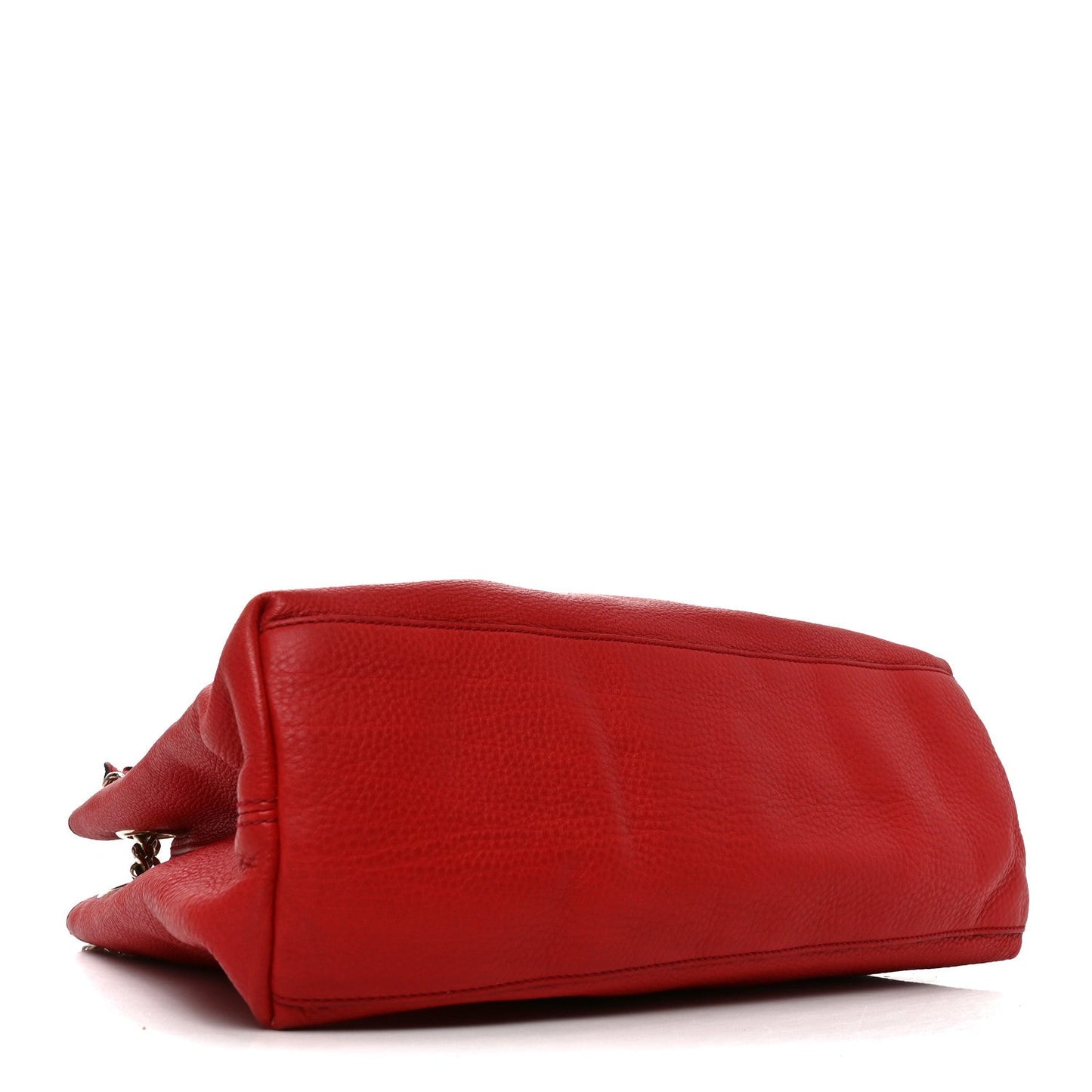 Pebbled Calfskin Medium Soho Chain Shoulder Bag Tabasco Red