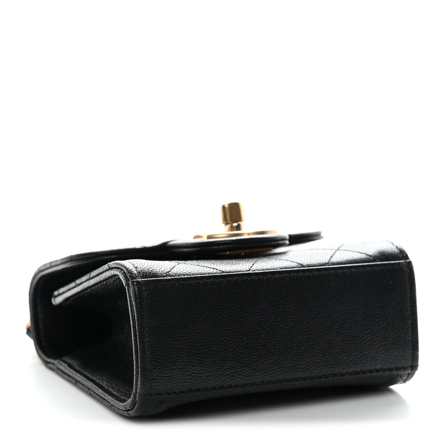 Lambskin Quilted Chic Pearls Flap Black