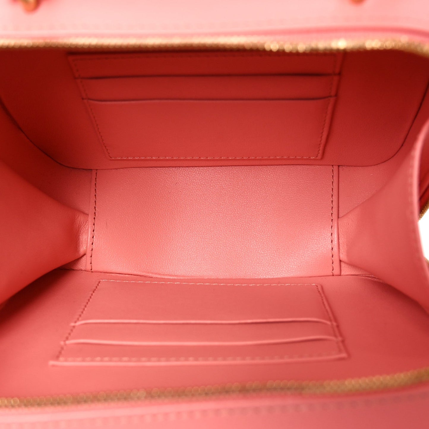 Lambskin Quilted Top Handle Small Vanity Case Pink
