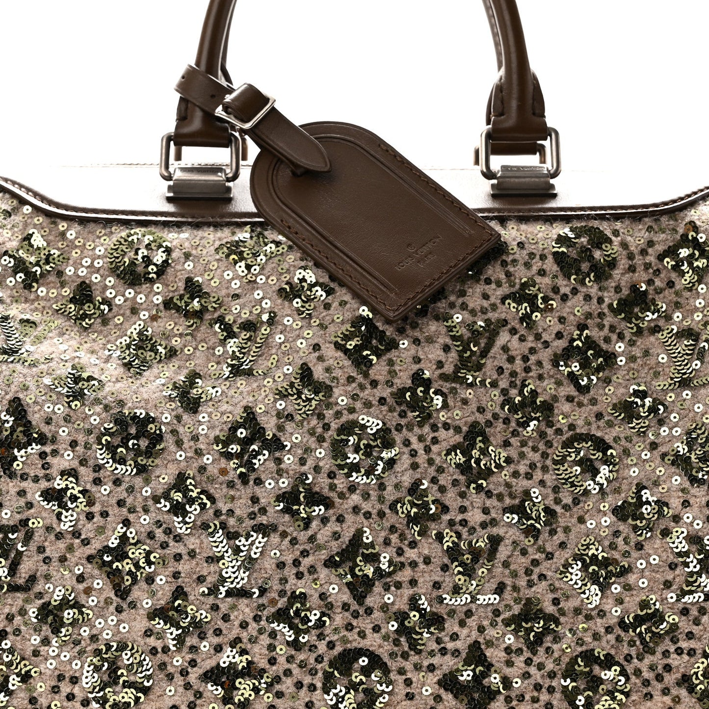 Sequin Monogram Sunshine Express Speedy Kaki