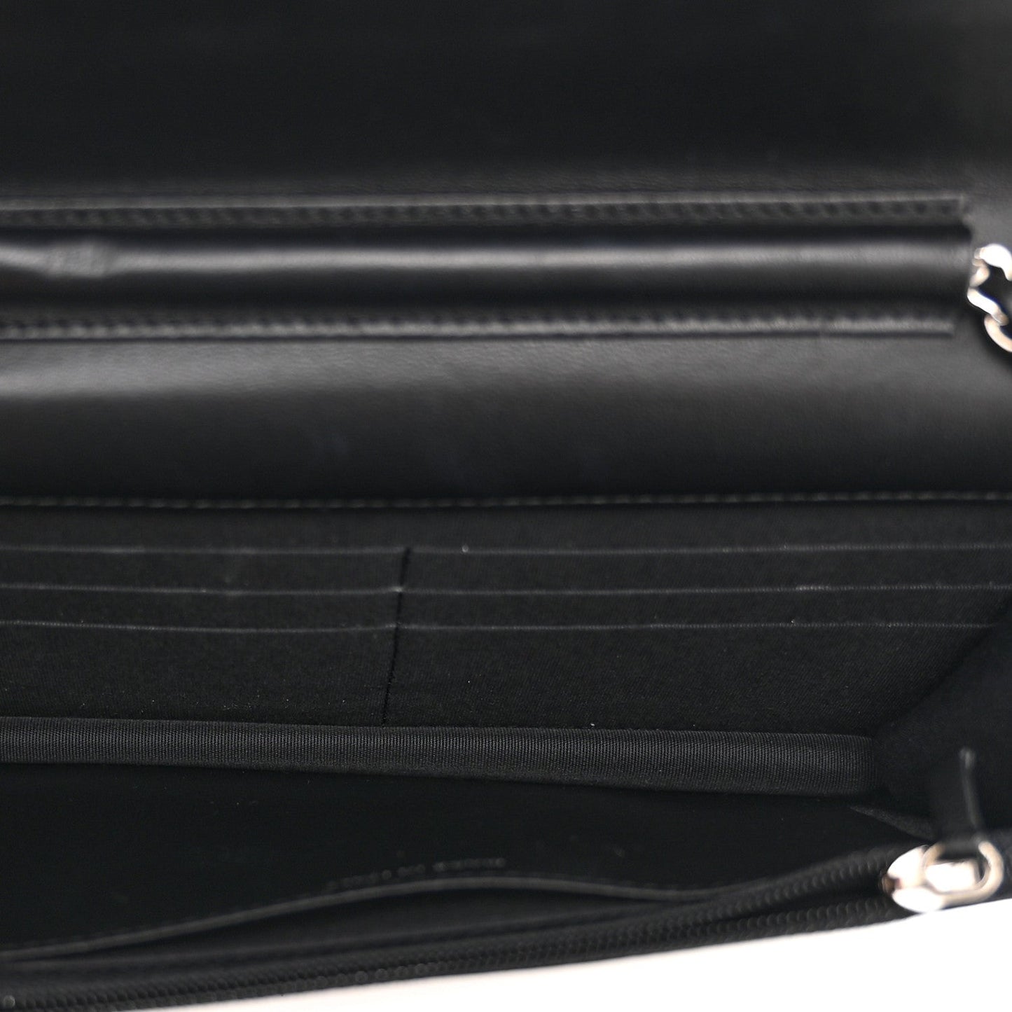 Printed Lambskin Airlines Wallet On Chain WOC White Blue Black
