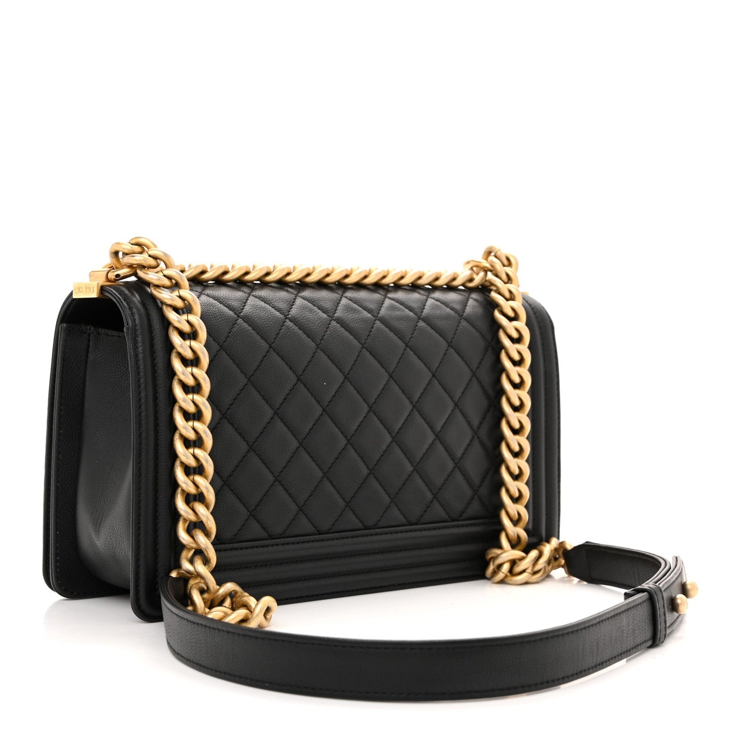 Caviar Quilted Medium Boy Flap Black