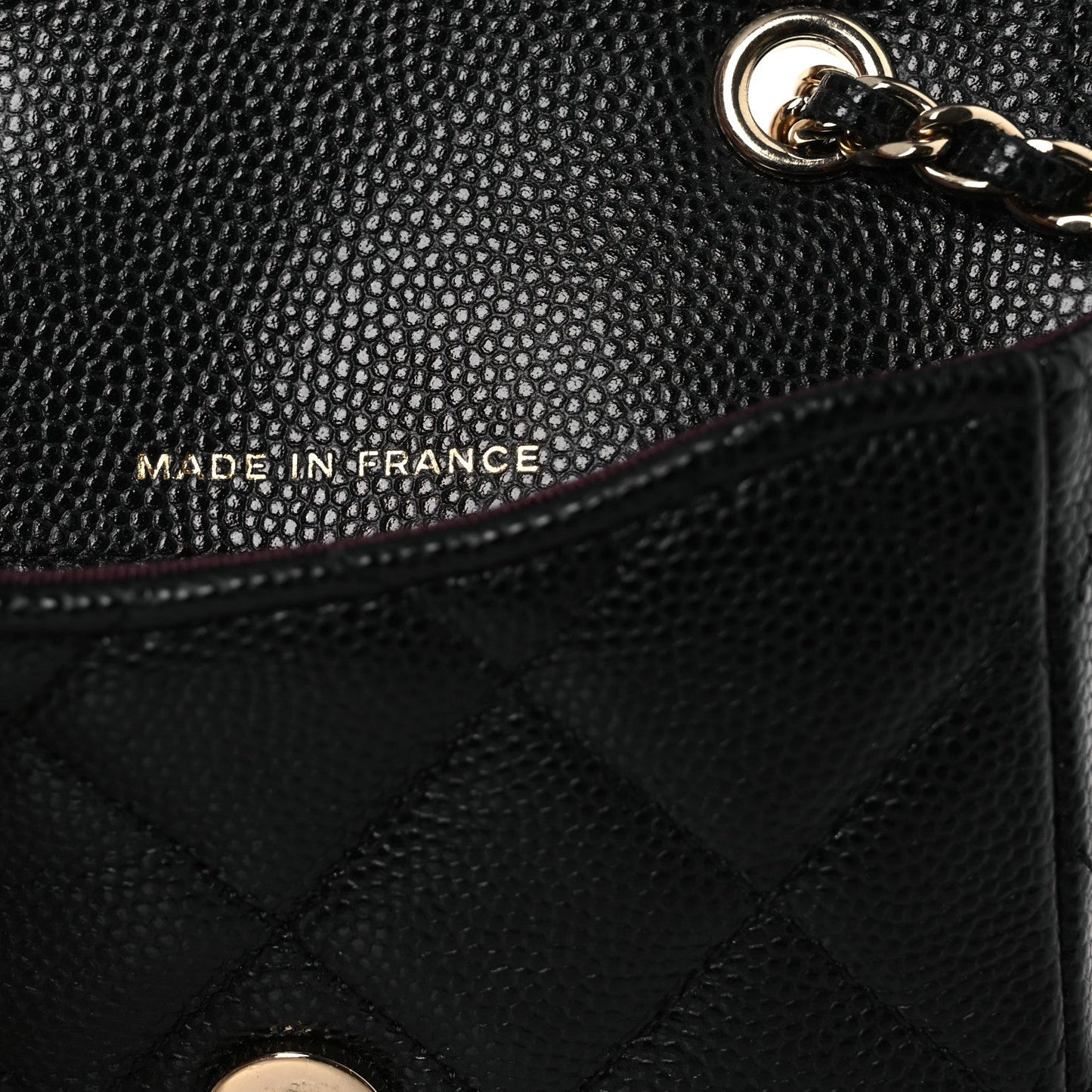 Caviar Quilted Mini Chain Belt Bag Black