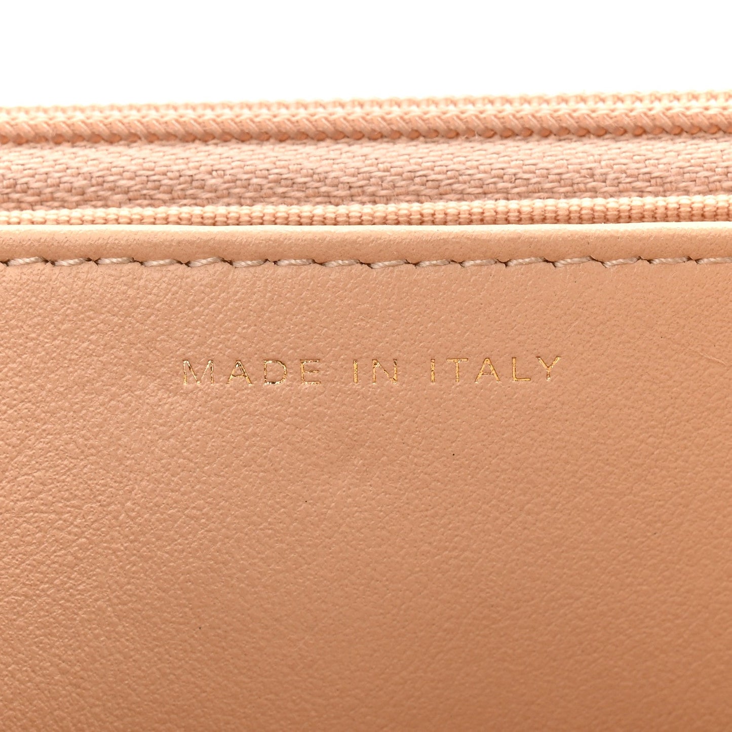Caviar Quilted Wallet on Chain WOC Beige