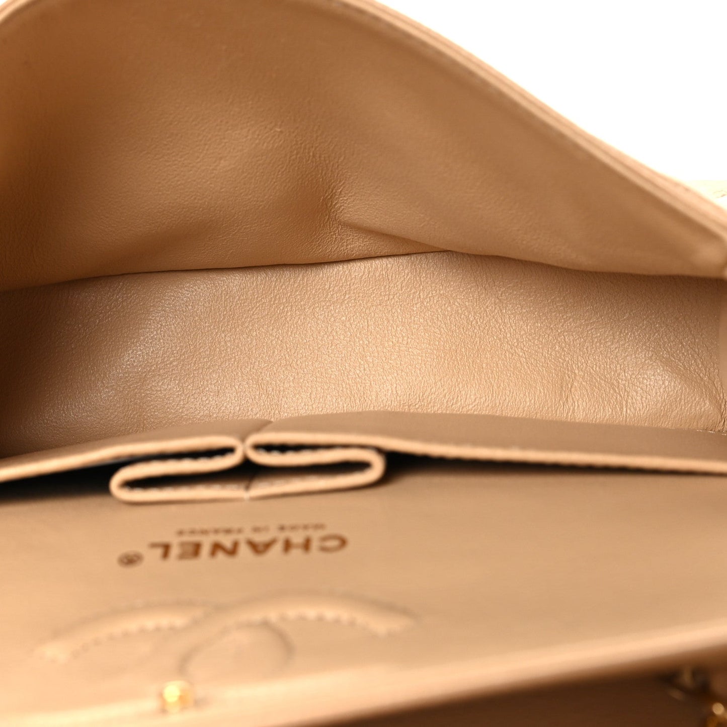 Caviar Quilted Small Double Flap Beige