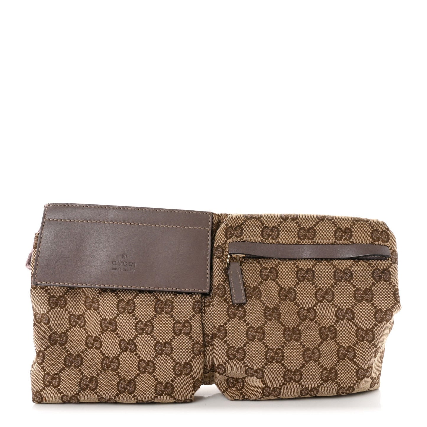 GG Monogram Web Double Pocket Belt Bag Purple