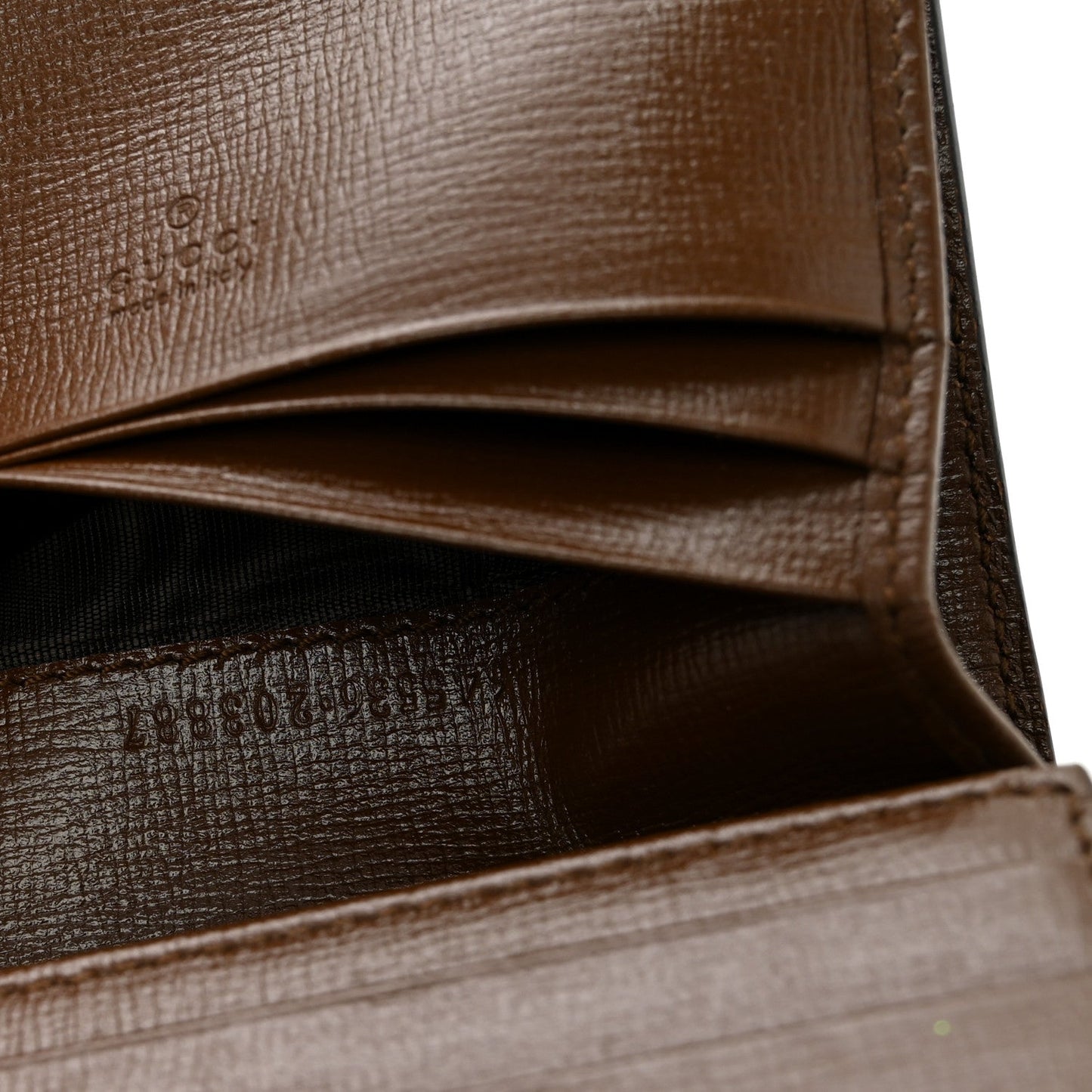 GG Supreme Monogram Textured Dollar Calfskin Web Jackie 1961 Card Case Beige Ebony Brown Sugar