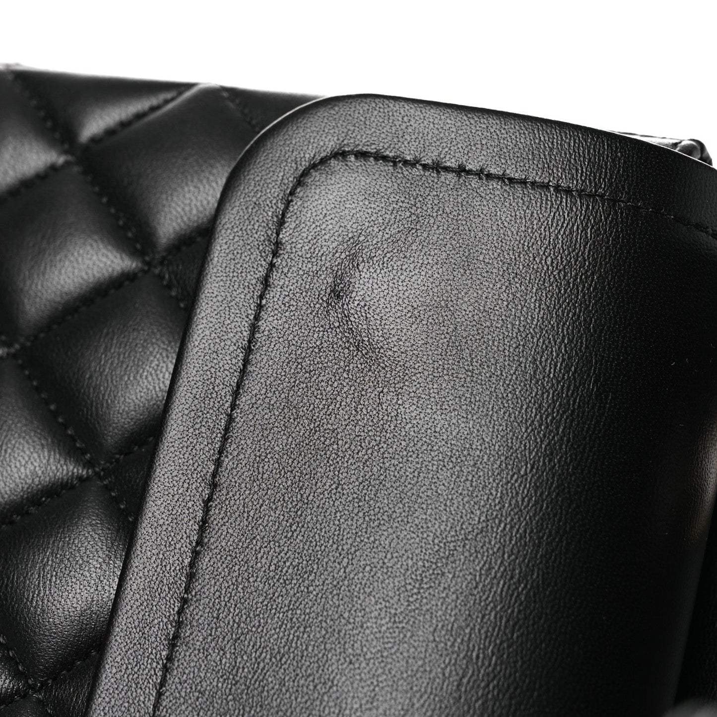 Lambskin Quilted Medium Double Flap Black