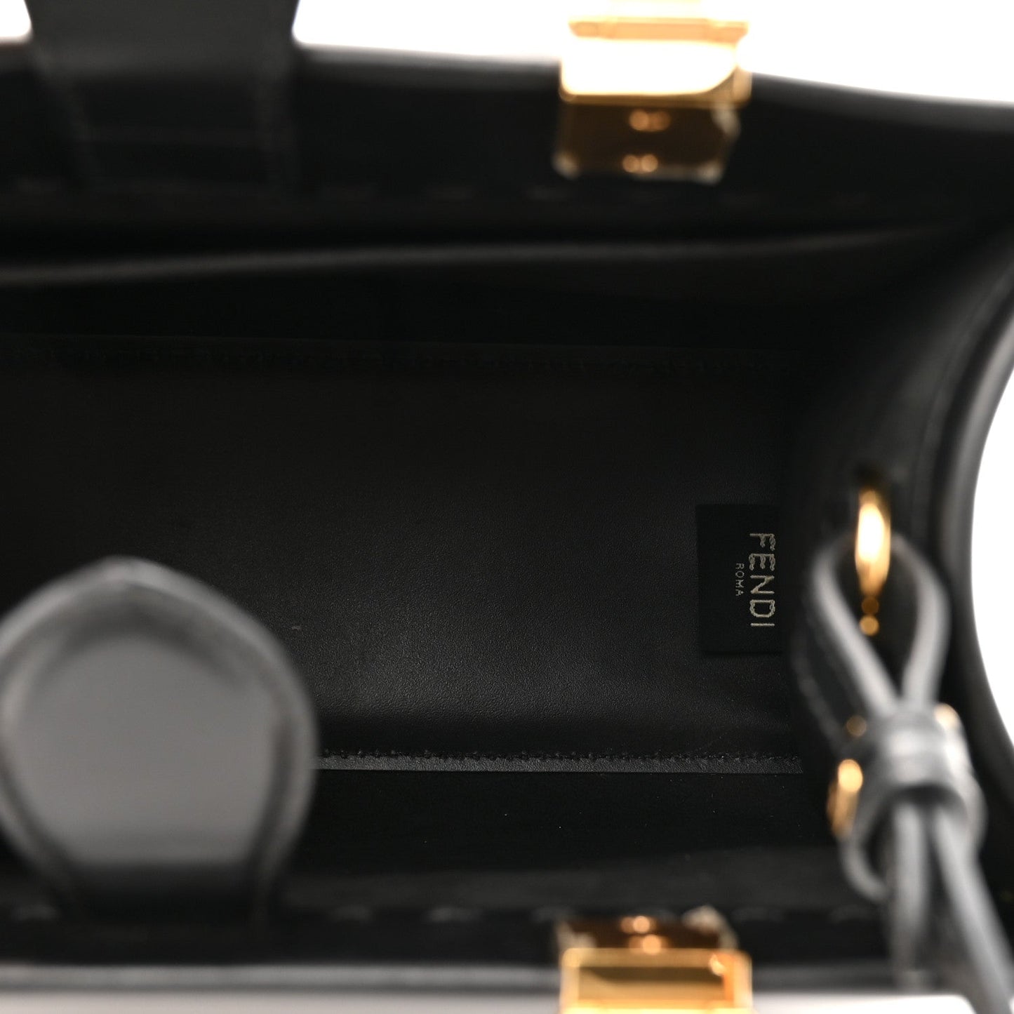 Vitello King Plexiglass Small Fendi Sunshine Shopper Tote Black
