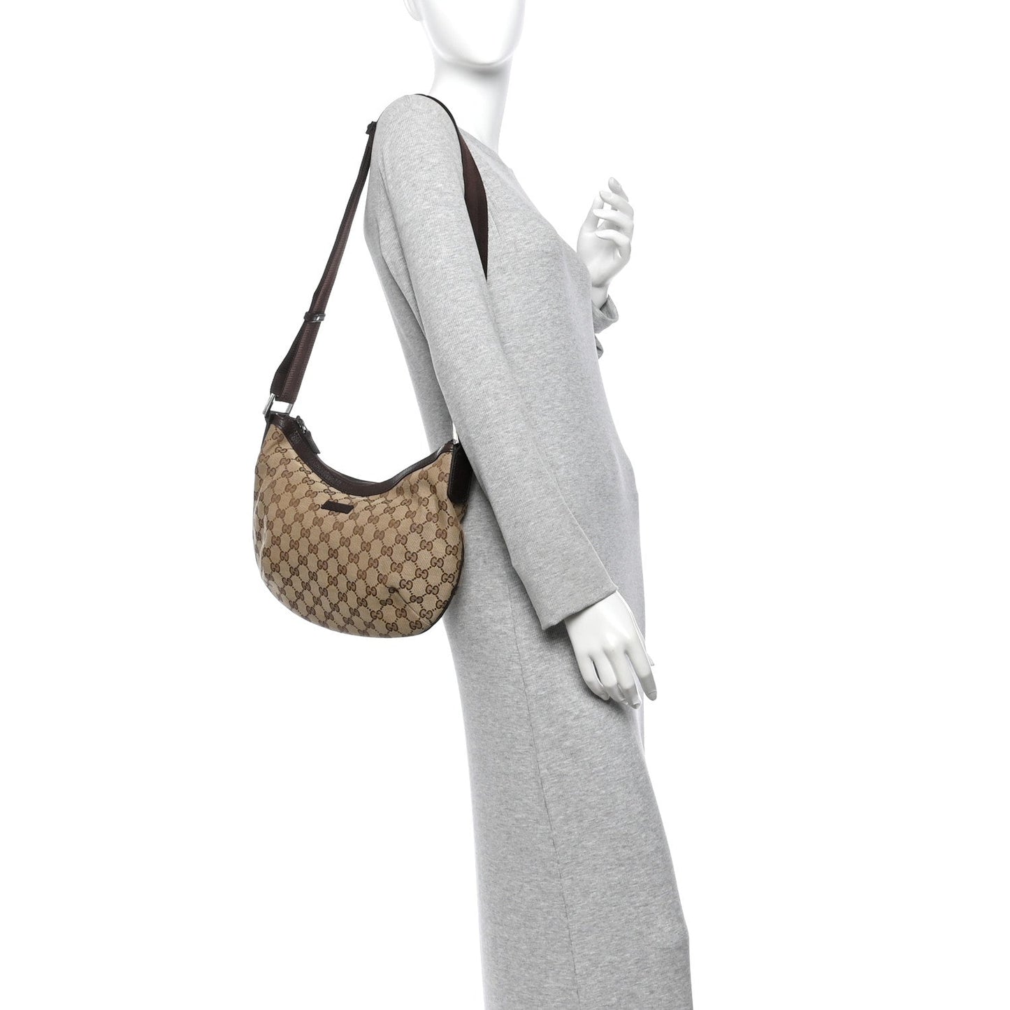 Monogram Medium Half Moon Hobo Dark Brown