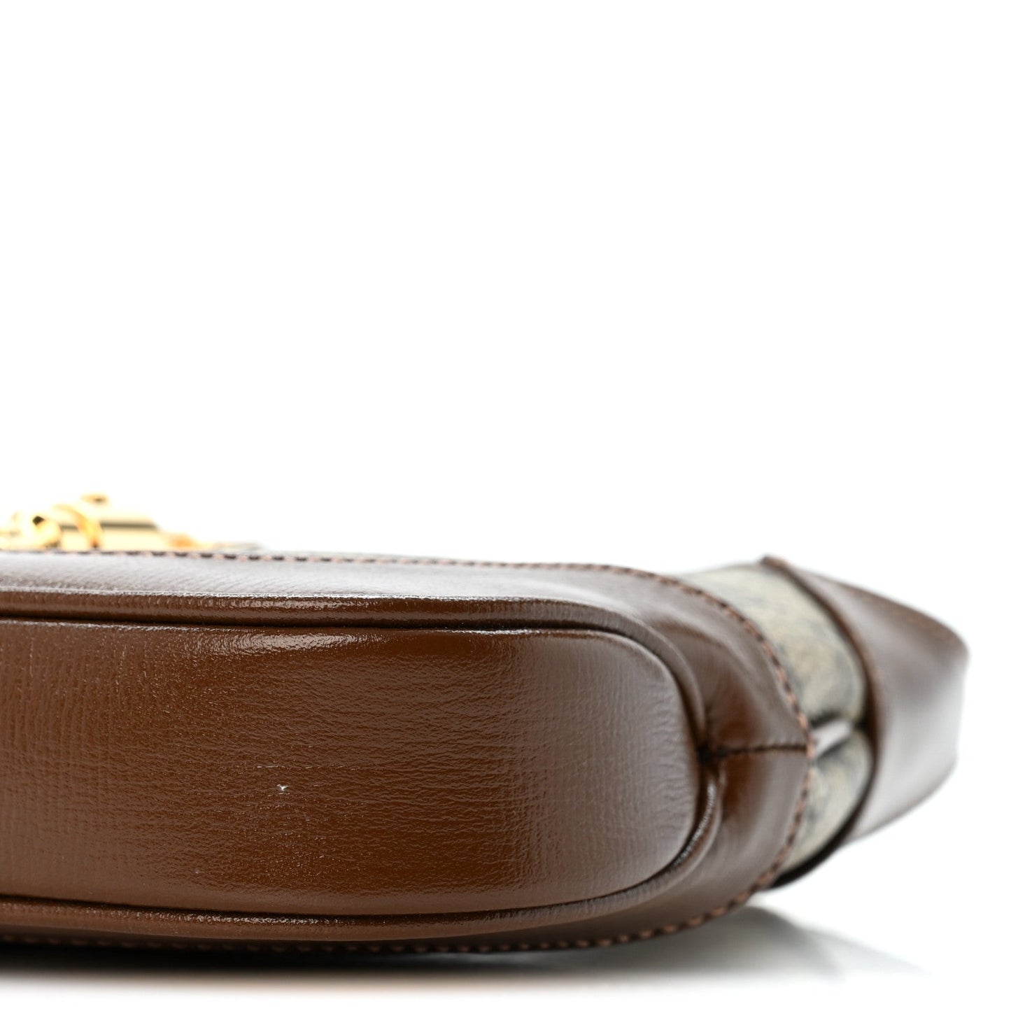 GG Supreme Monogram Azalea Calfskin Web Mini Jackie 1961 Hobo Beige Ebony Brown Sugar