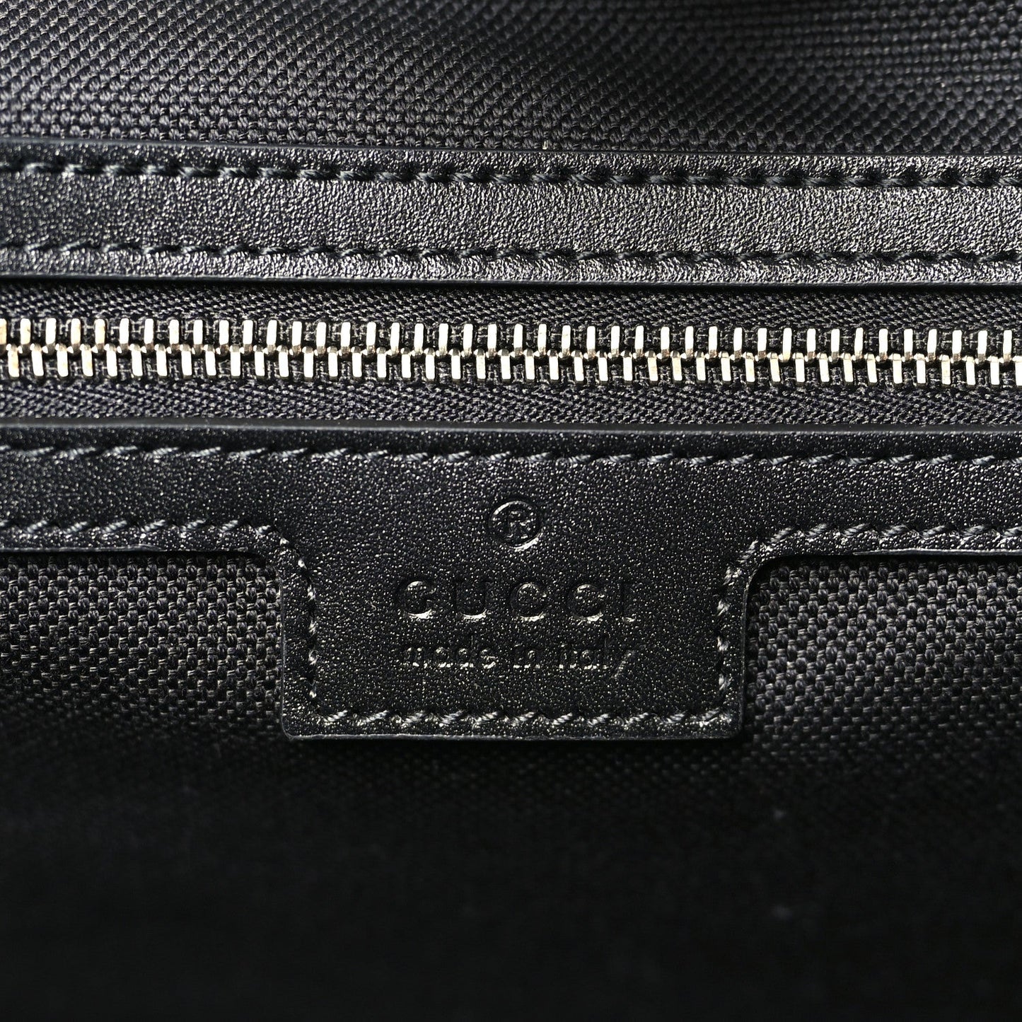 GG Calfskin Embossed Emblem Large Tote Bag Black