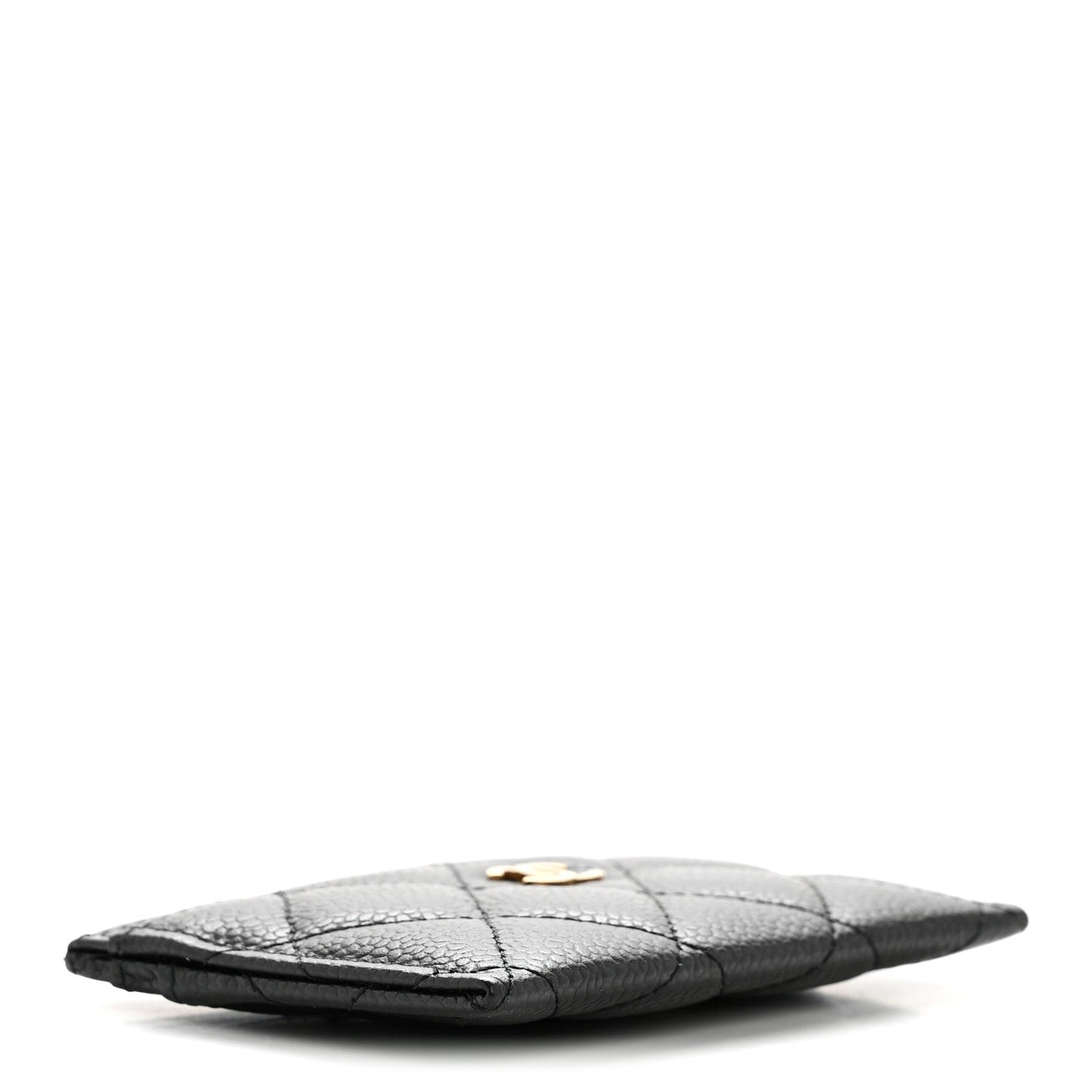 Caviar Quilted Card Holder Black