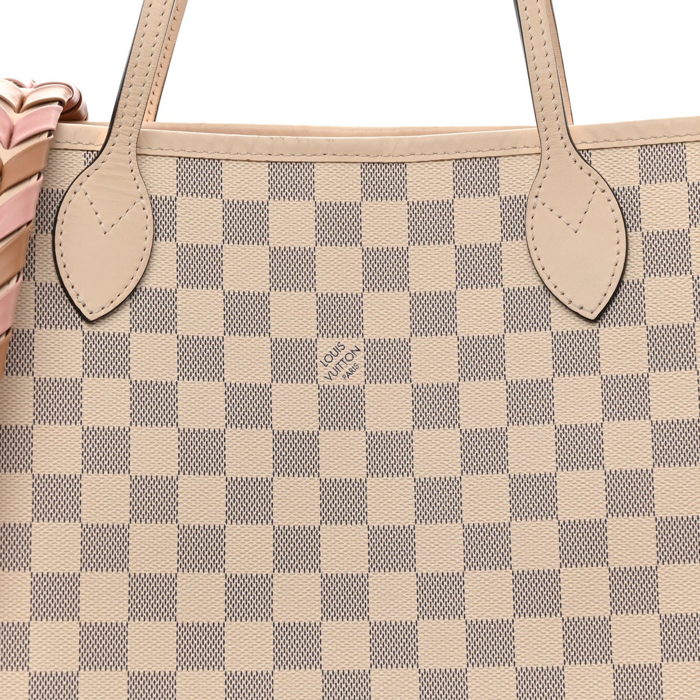 Damier Azur Braided Neverfull MM Pink