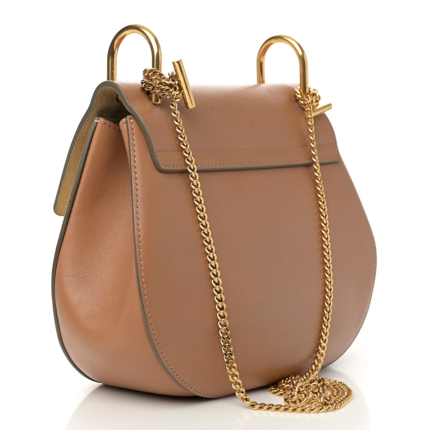 Suede Smooth Calfskin Drew Shoulder Bag Milky Coffee