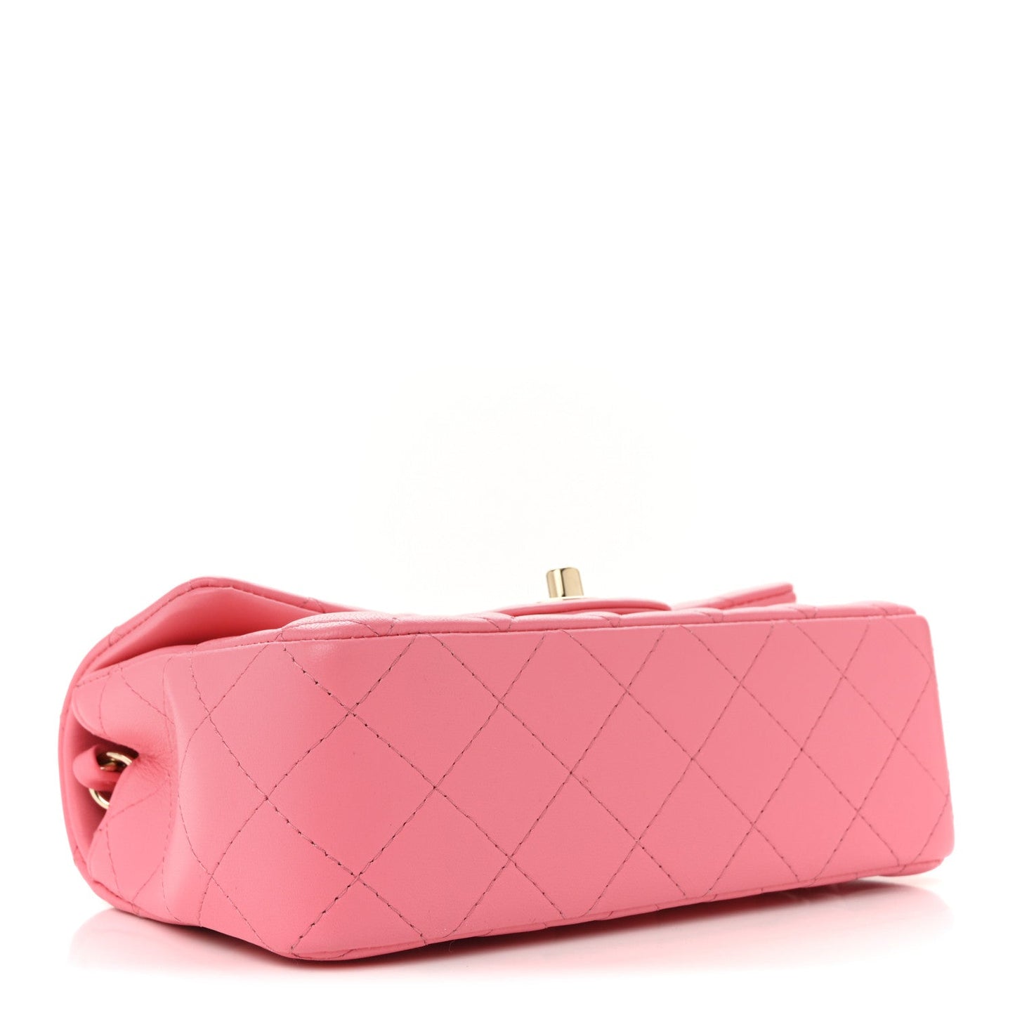 Lambskin Quilted Mini Rectangular Flap Pink