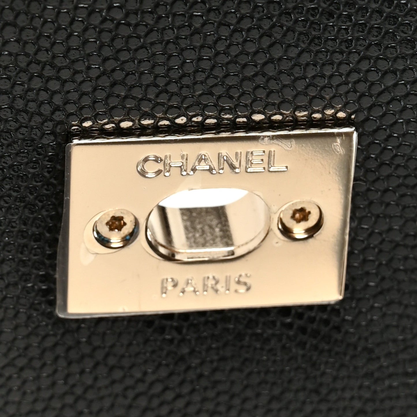 Caviar Lizard Embossed Quilted Extra Mini Coco Handle Flap Black