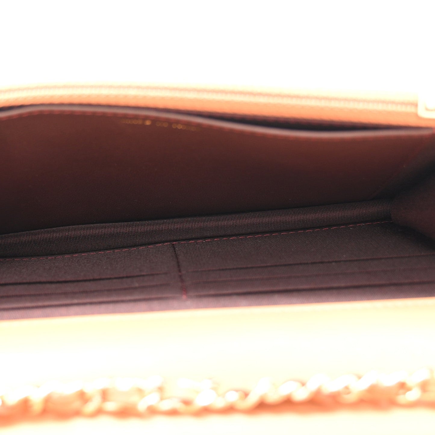 Lambskin Quilted Trendy CC Wallet On Chain WOC Camel