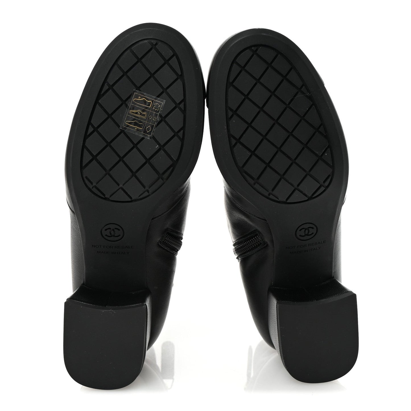 Stretch Lambskin Cap Toe CC Short Boots 35 Black
