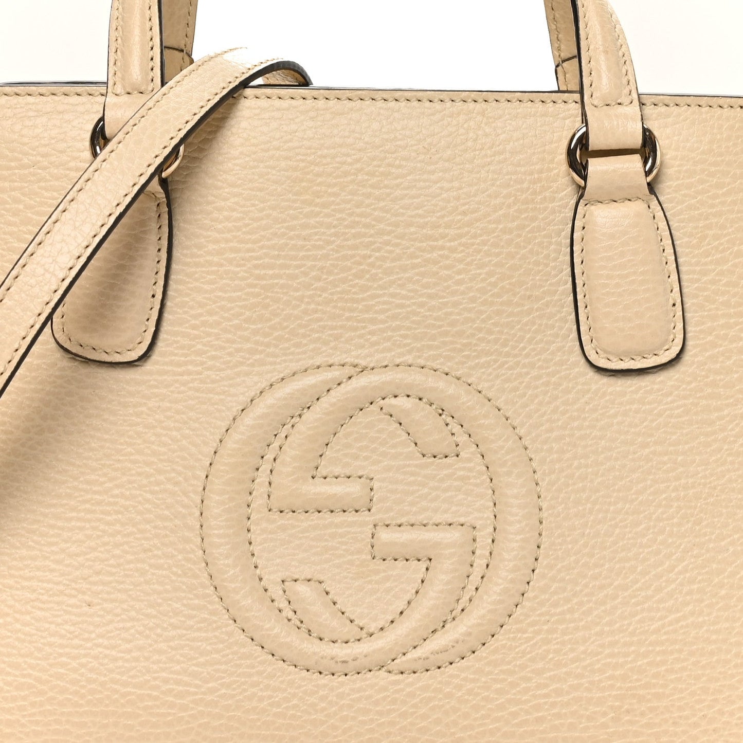 Dollar Calfskin Medium Soho Top Handle Satchel Ivoire
